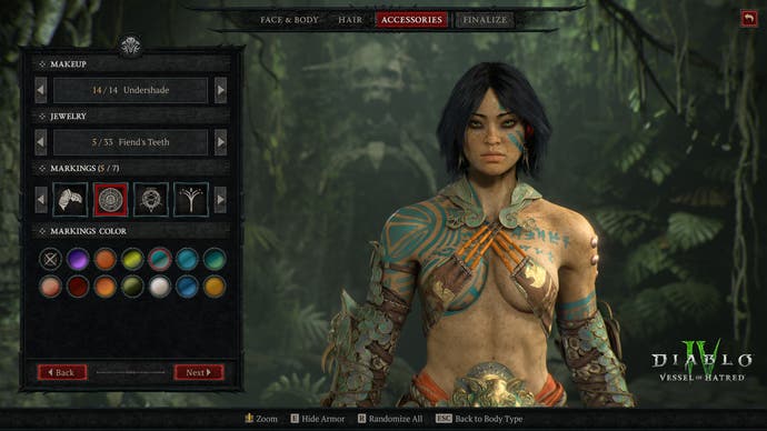 Diablo 4 screenshot showing character creation