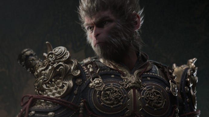 black myth wukong Monkey protagonist in armour