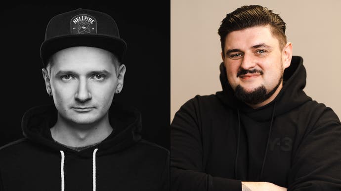 Headshots of Bloober's Cronos co-directors Jacek Zięba and Wojciech Piejko