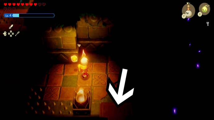 zelda echoes of wisdom faron temple dark room with spiked floor exit