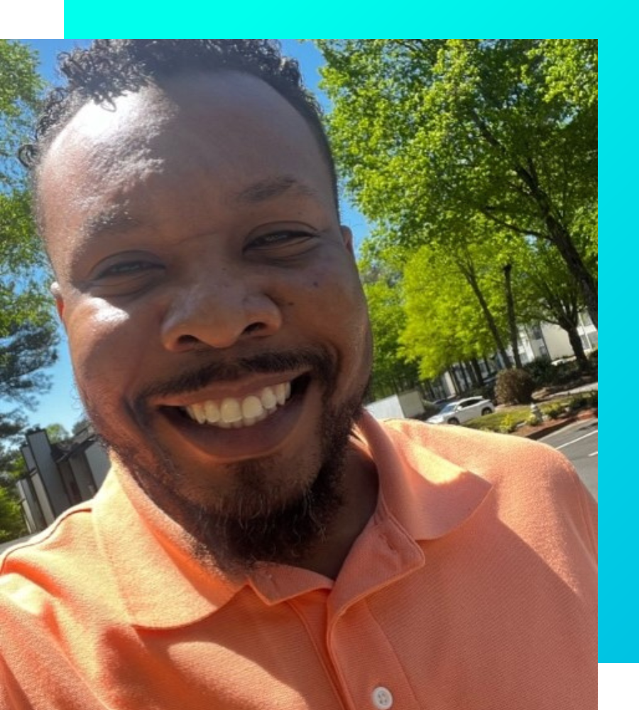 Georgia math educator Demetrius Nelson is smiling.