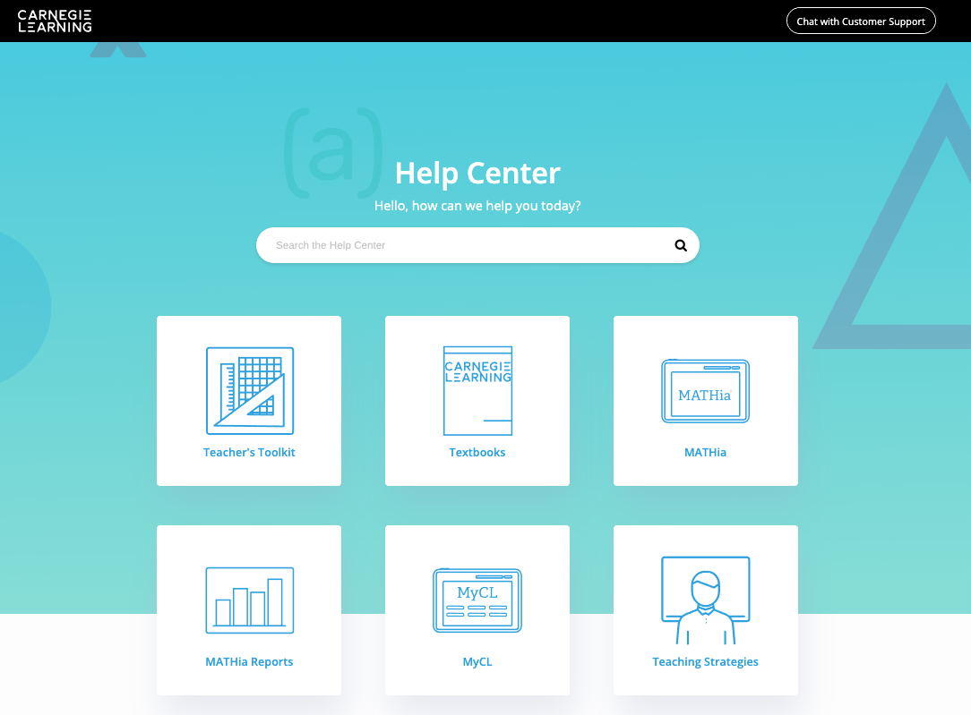 New Help Center homepage