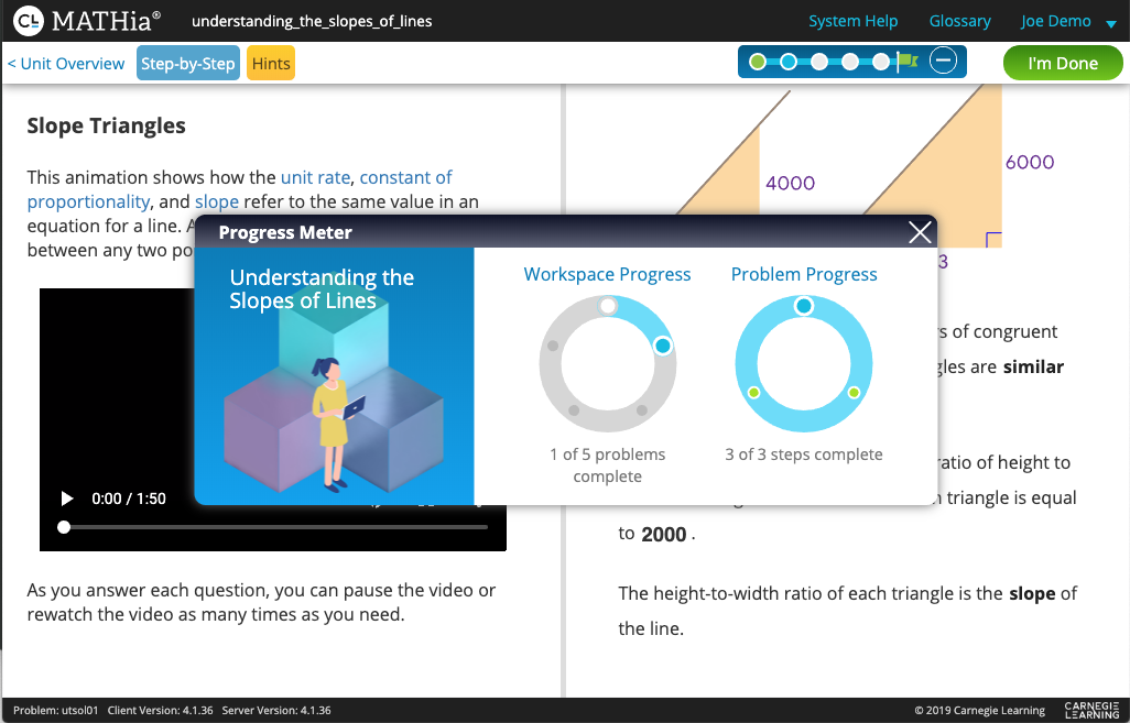 Progress Meter in Concept Builder Workspace