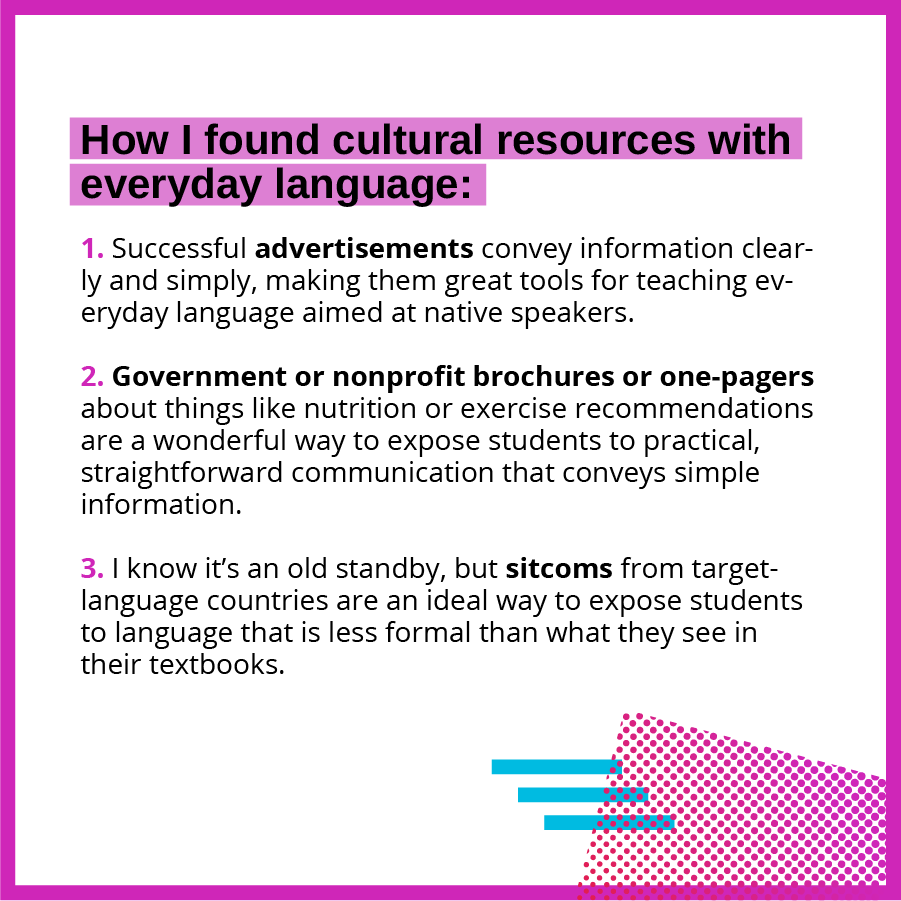 Finding cultural resources with everyday language